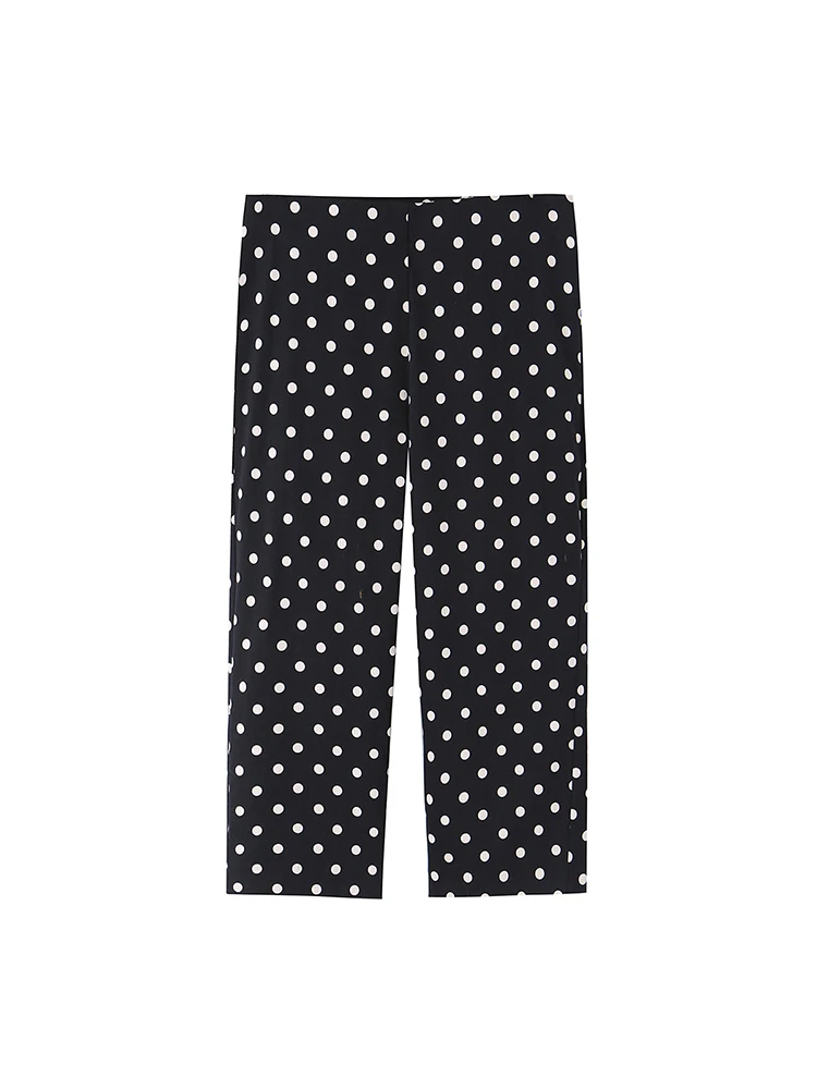 TFMLN New Women Polka Dot Calf Length Pants Vintage Slimming Cropped Trousers C… - Image 5