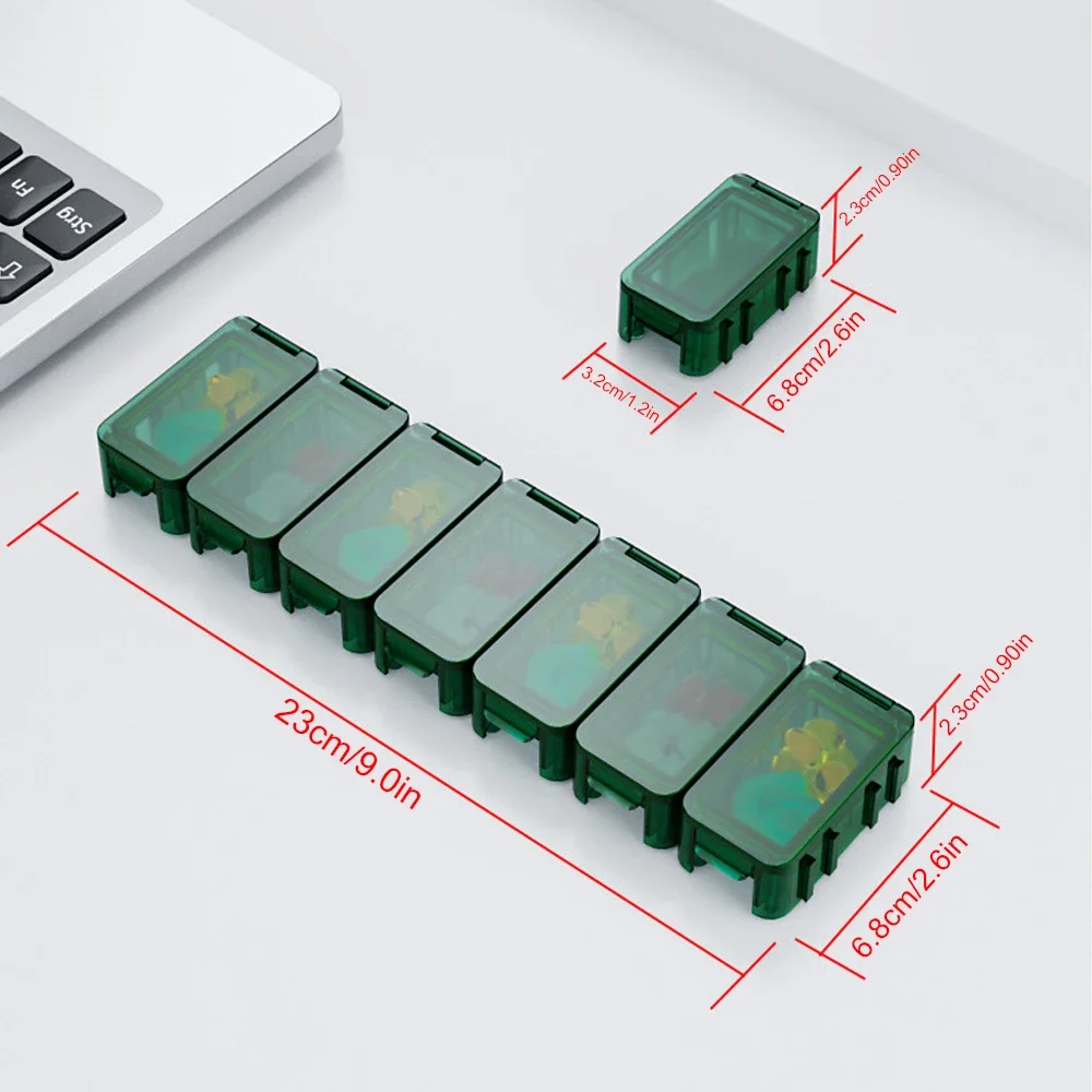 1PCS Extra Large Weekly Pill Organizer - Waterproof 7-Day Pill Box, Portable Vitamin & Supplement Case, Easy To Open Design