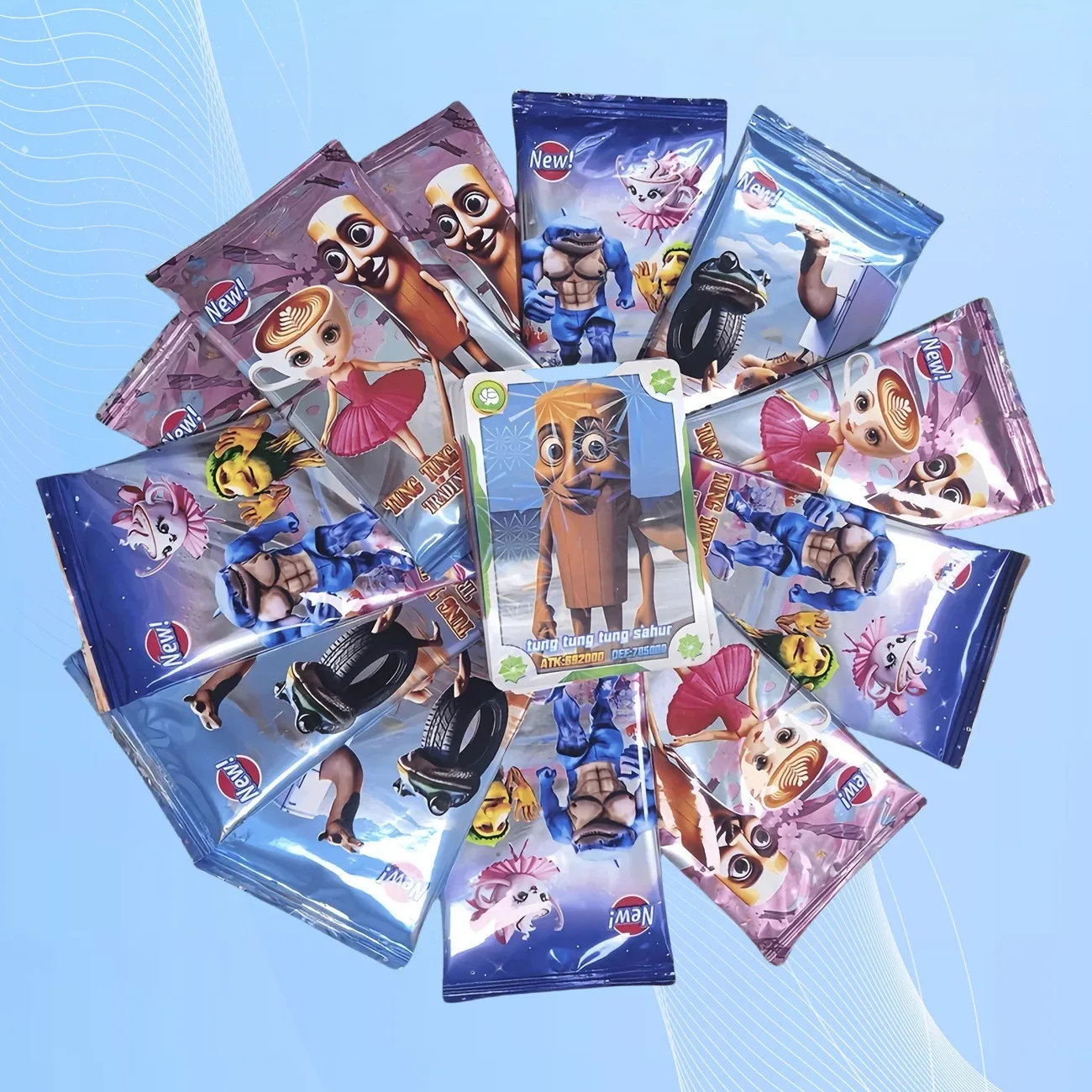 Lot de 288 cartes italiennes Brainrot avec Tralalero Tralala et Tung Tung Sahur, cartes mystères Ultimate Viral Blind Box pour les amateurs de mèmes, collection Crazy