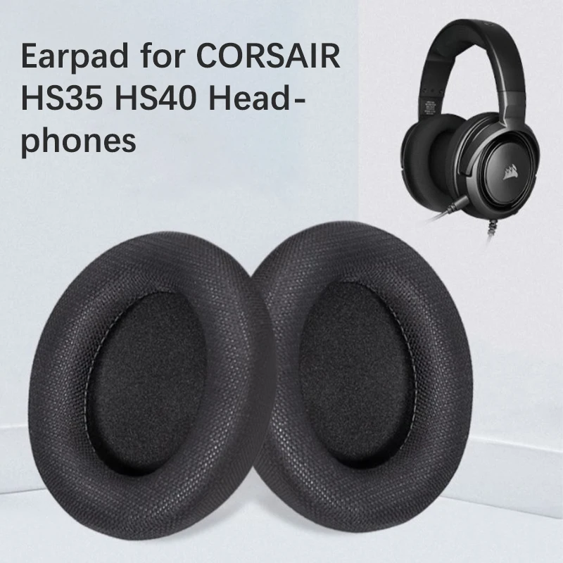 2pcs Earpad for CORSAIR HS35 HS40 Headphones Soft Sponge Cover Replacements Headphone Elastic Ear Easy to Install