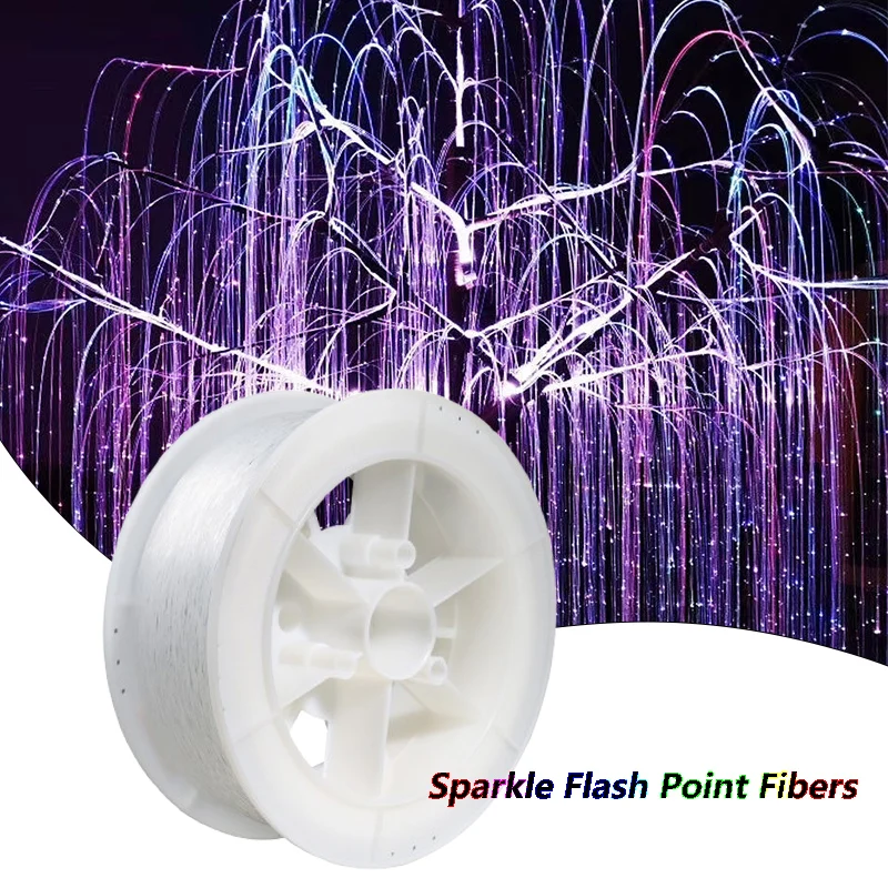 

1.0mm*1500m/roll Sparkle Flash Point PMMA Plastic Fiber Optical Cable For Lighting Decoration