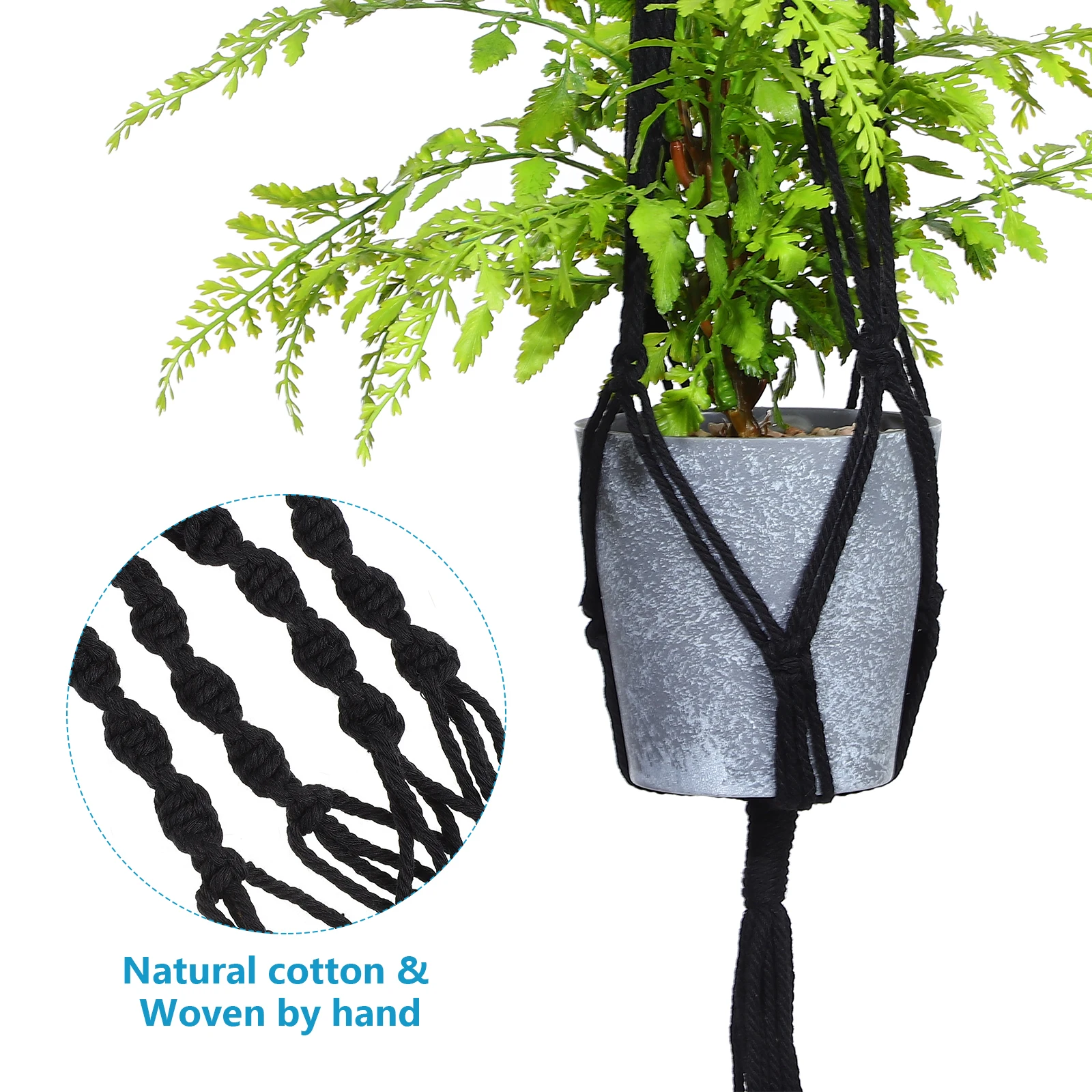 

4Pcs Macrame Plant Hangers Boho Style Hanging Flower Pot Holders Indoor Outdoor Balcony Cotton Rope Planters Plant Hanger Indoor