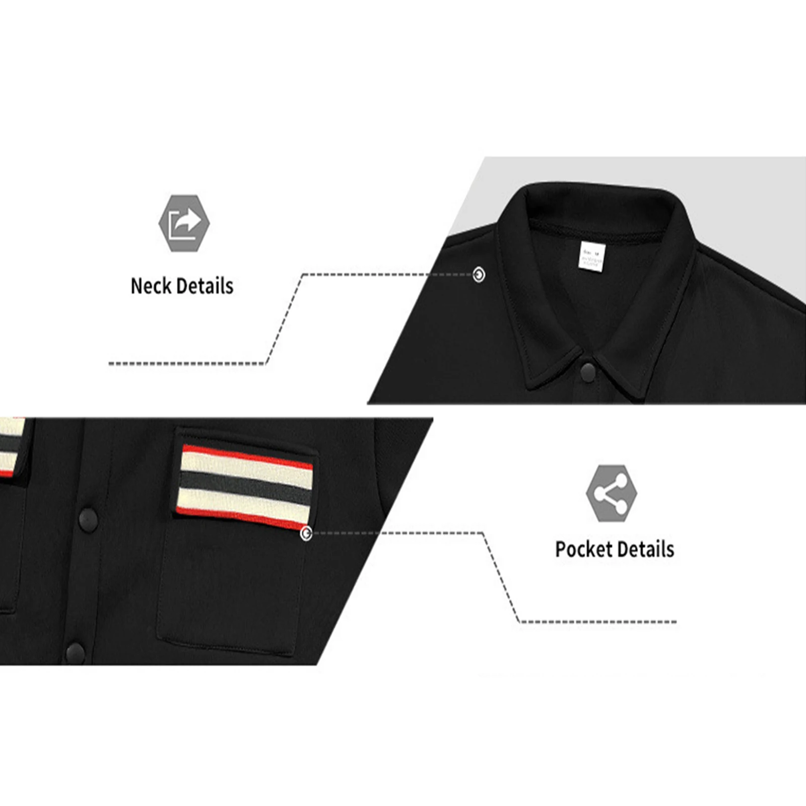 Men's Classic Long Sleeve Striped Trucker Jacket Button up Flap Pocket Coat Outwear