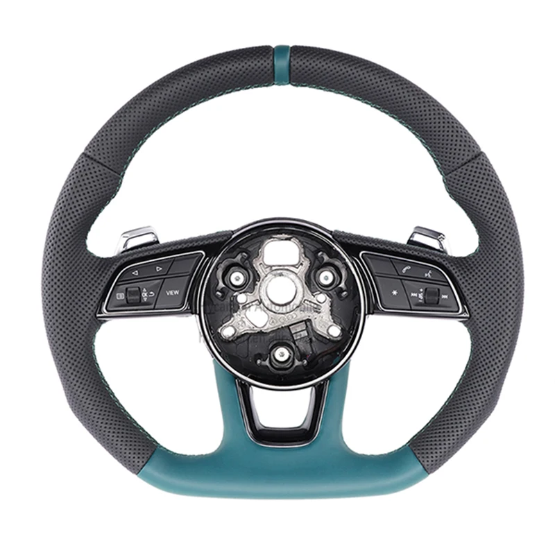 

Перфорированный руль из гладкой кожи по индивидуальному заказу для Audi A3 A4 A4l A5 A8 Q5 TT R8 B9 Руль