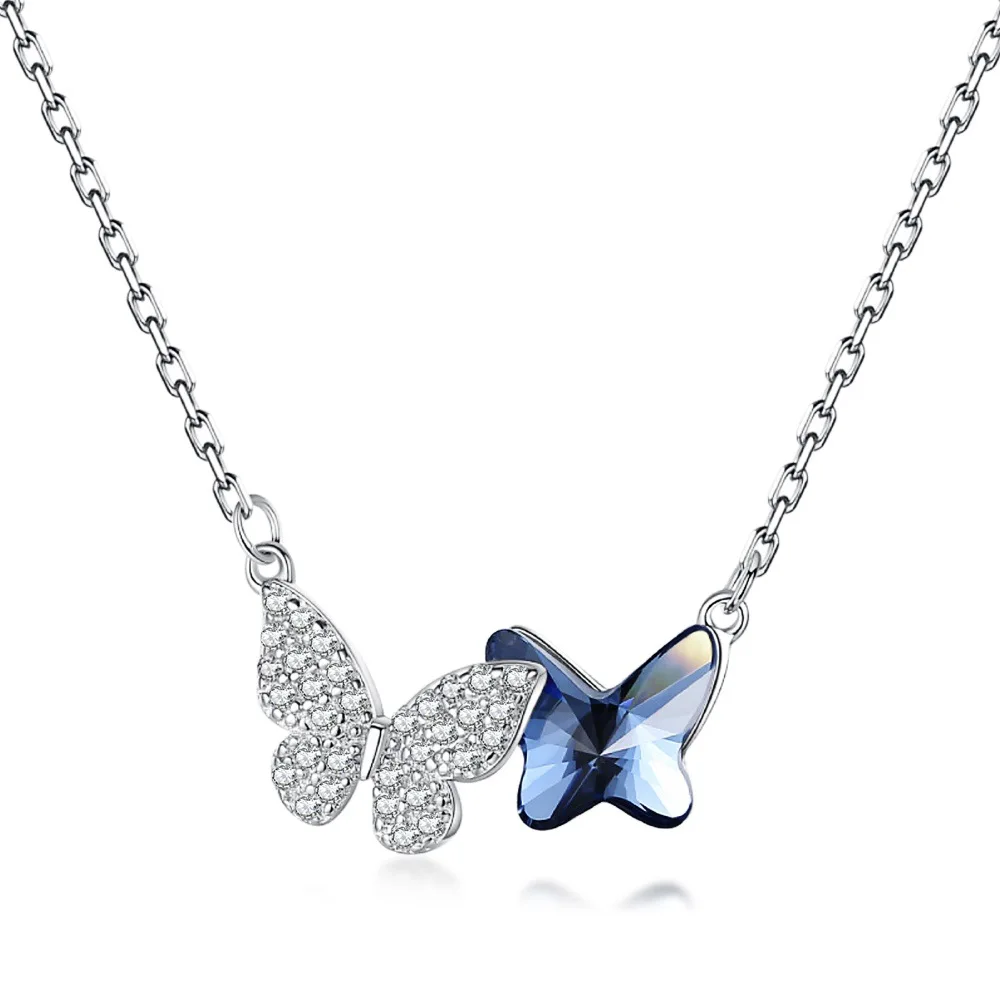 

Japanese and Korean Light Luxury 925 Silver Necklace, Female Minority Campus Style Butterfly Necklace, Female Versatile Forest