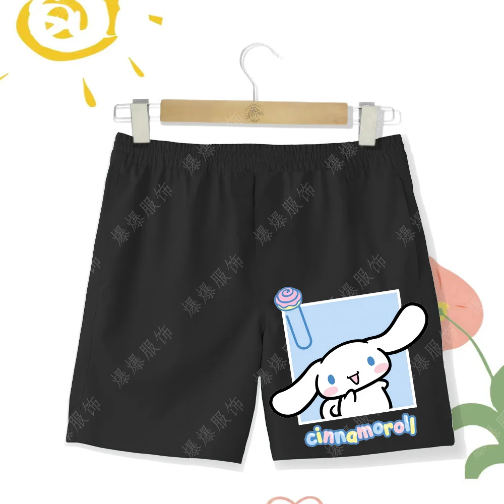 2-14 Cartoon Kids Sanrio 2-14 Kids Cute Girls Shorts 2d Cartoon Cinnamon Dog Print Clothing Summer Casual Shorts Beach Pants