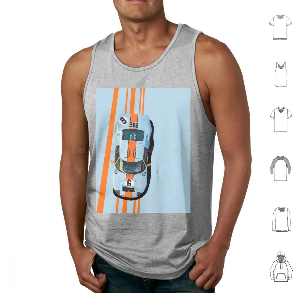 Gt40 Mk2 1969 Tank Tops Vest Sleeveless Gt40 Gt40 Shelby American Racing V Car Art Classic Race Livery Classic Car Art Blue