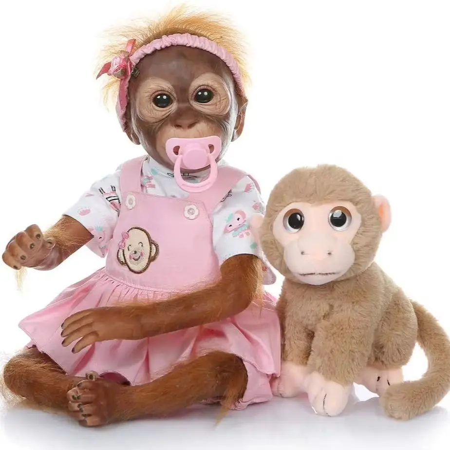  Reborn Affenpuppen Lebensecht 20 Zoll Weicher Vinyl Tuch Körper Reborn Puppen Kleinkind Handgemachte Realistische Neugeborenes