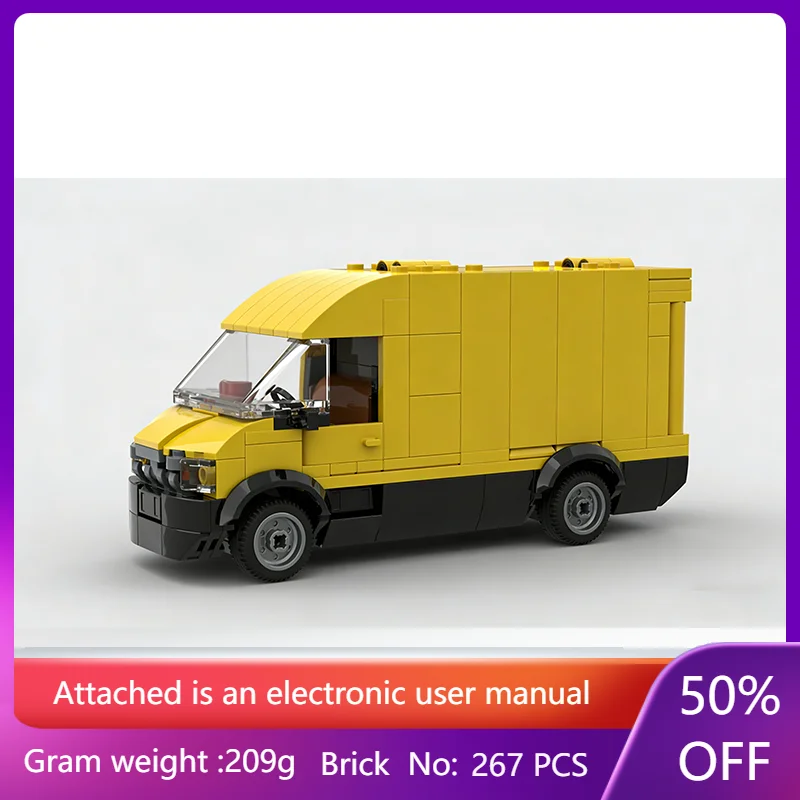 

Строительный блок, модель автомобиля, городской скоростной фургон 267, детали, подарок для мальчиков, взрослых, детей, Рождественский дисплей