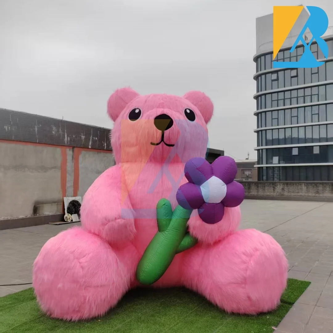 

Персонализированный большой надувной плюшевый розовый медведь для стильных новогодних украшений