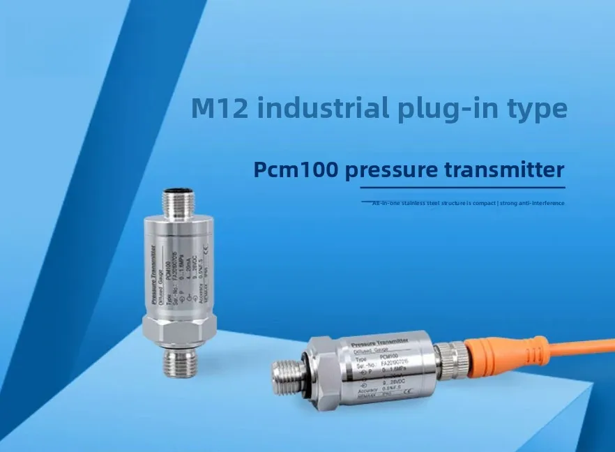 PCM100 M12 Industrial Plug-in Pressure Transmitter IP67 Protection 4-20mA Aerial Pressure Transmitter