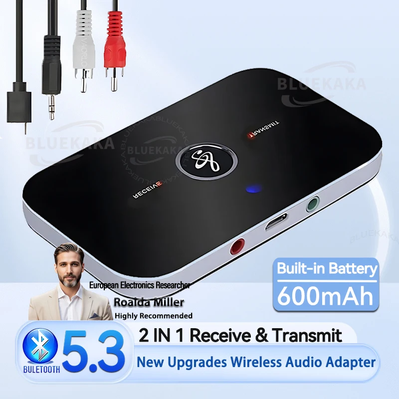 Bluetooth 5.3 Audio Transmitter Receiver Stereo AUX 3.5mm Jack RCA USB Dongle Music Wireless Adapter For Car Kit PC TV Headphone