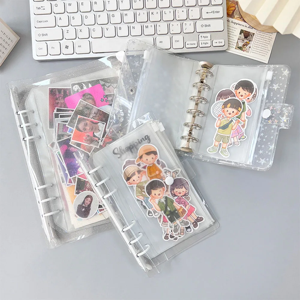 Clear PVC A6 Zipper Loose‑Leaf Pouch 10 Pack Binder Refill Inserts Zipper Card Storage Bags For Notebook Journal Accessories