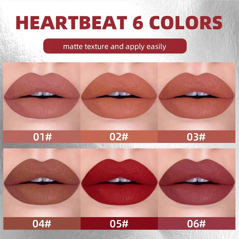 Matte Lipstick Nude Lipsticks Long Lasting Velve Red Tinted Waterproof Lip Stain Lipstick Balm Makeup 6 Colors For Women