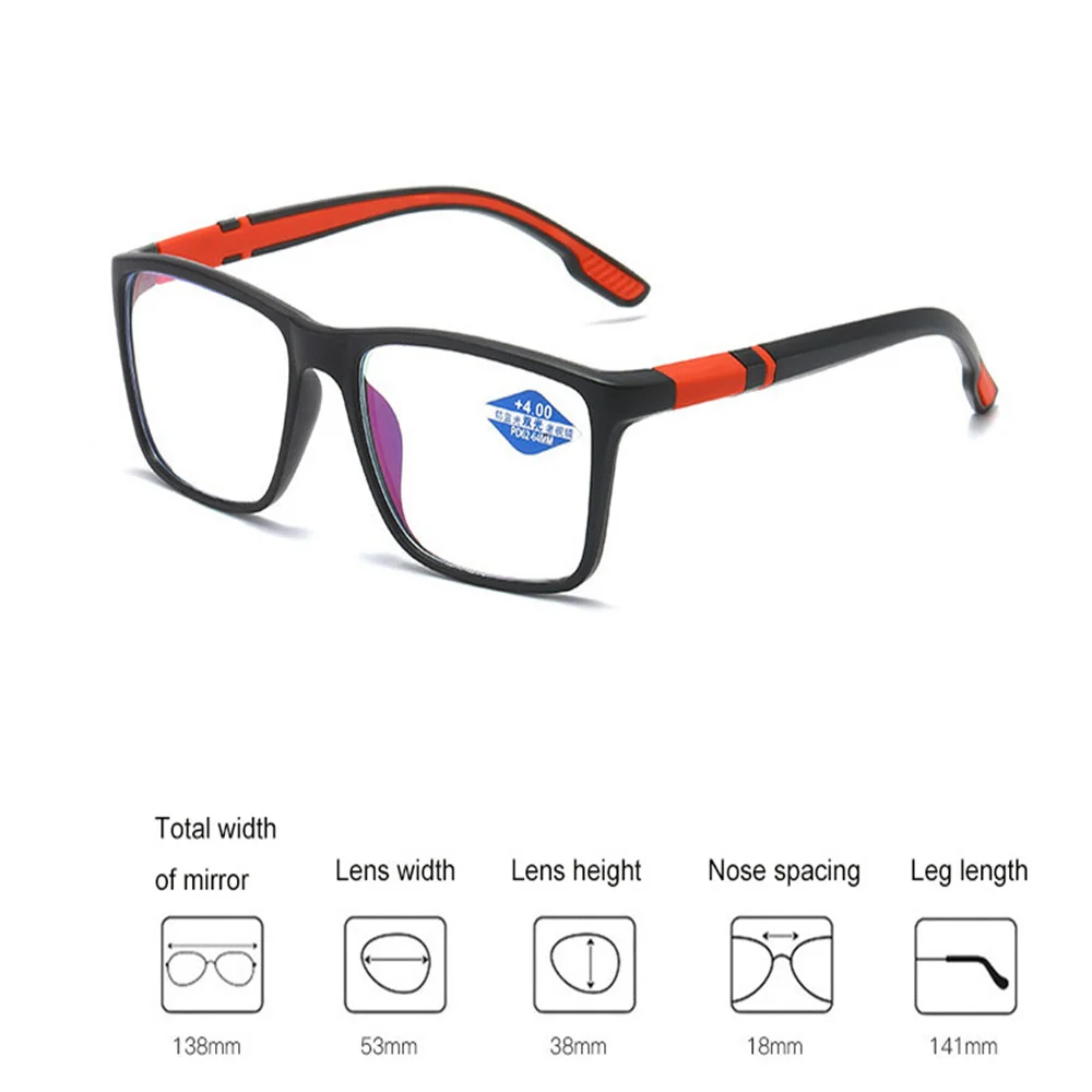 Vintage TR90 Reading Glasses Women Men Anti Blue Light Presbyopia Eyeglasses Bifocal Near Far Hyperopia Eyewear +1.0 2.0 3.0 4.0