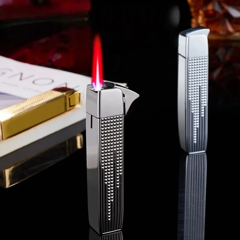 New Mini Metal Inlaid Color Shell Windproof Ignition Type Inflatable Portable Outdoor Lighter Smoking Gift Cigarette Accessories