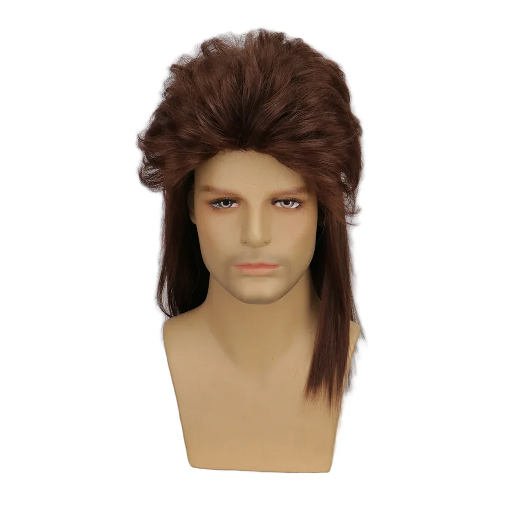 WHIMSICAL W Synthetic Hair Mullet Wigs for Men 70s & 80s Costume Party Wigs Retro Cosplay Rocker Disco Fancy Show Wigs view 4