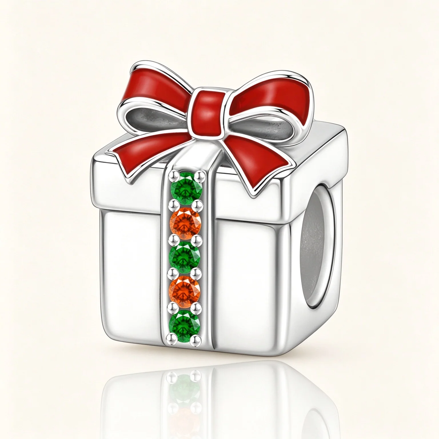 Christmas Gift Box Pan Charms Pendant Fit Original Bracelet Jewelry DIY Valentine Bead Eve Birthday Fashion Party Gift For Her