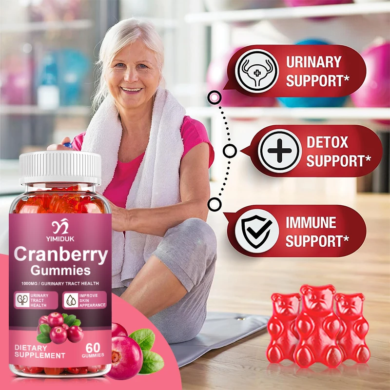 Cranberry Gummies Urinary Tract Health for Women & Men, 50X Concentrate Extract, Cranberry Gummies for Women  Support Immune