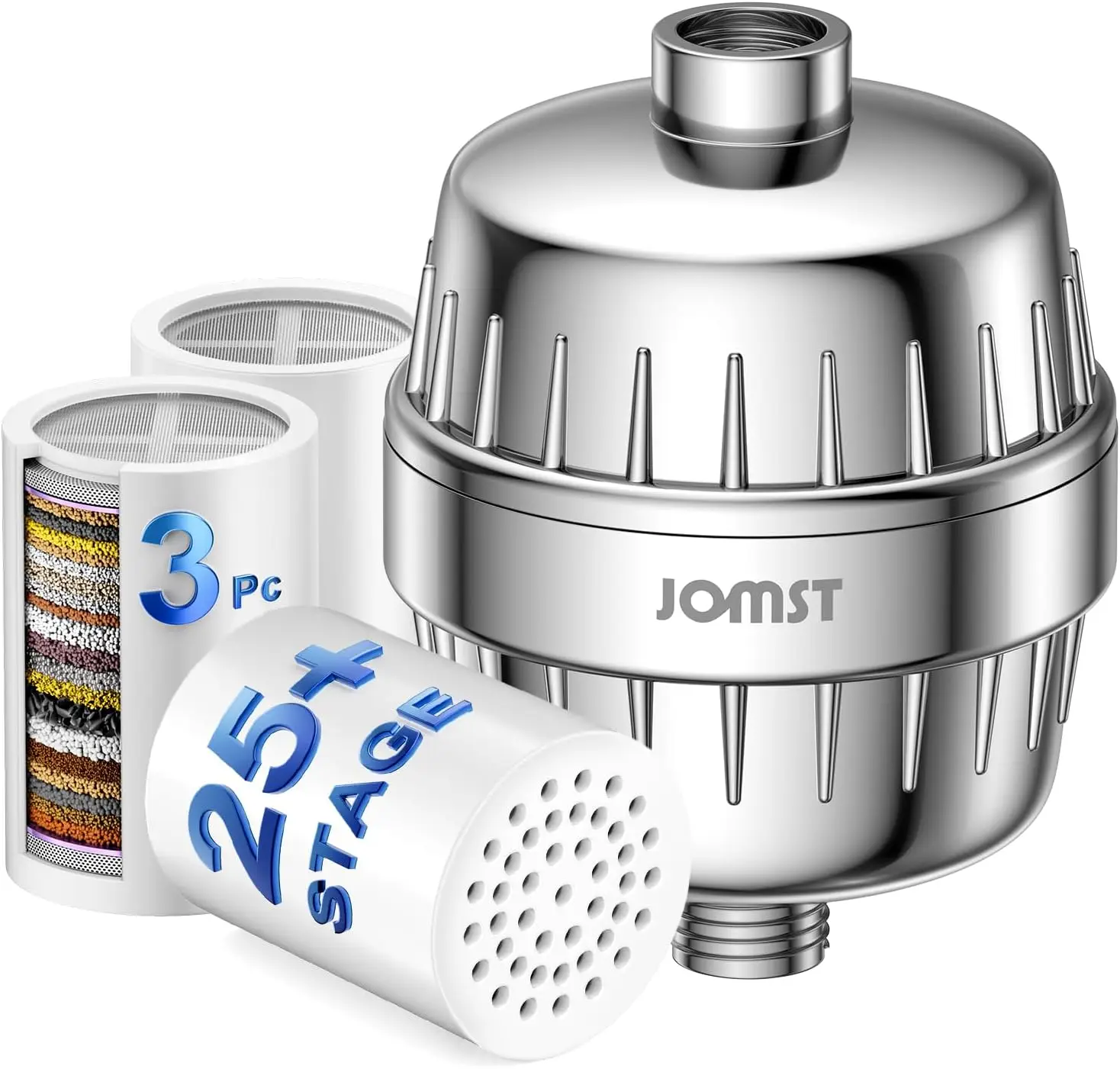 

25-Stage Shower Filter with 3 Cores: Reduce Chlorine, Soften Skin & Hair for Cleaner Water