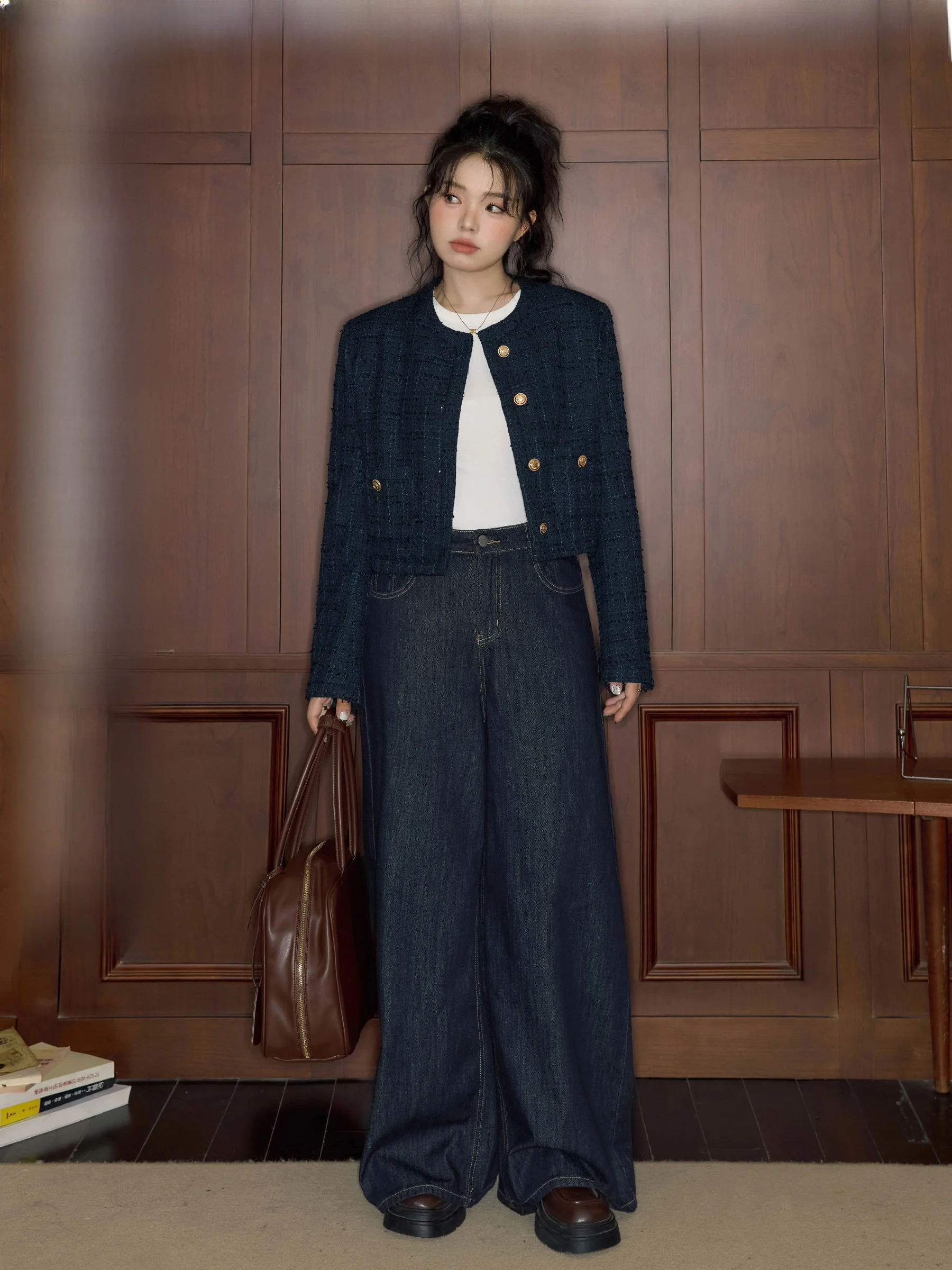 

Джинсы женские прямого кроя с высокой талией и широкими штанинами, оригинальный цвет, большие размеры, без стрейча, летняя коллекция