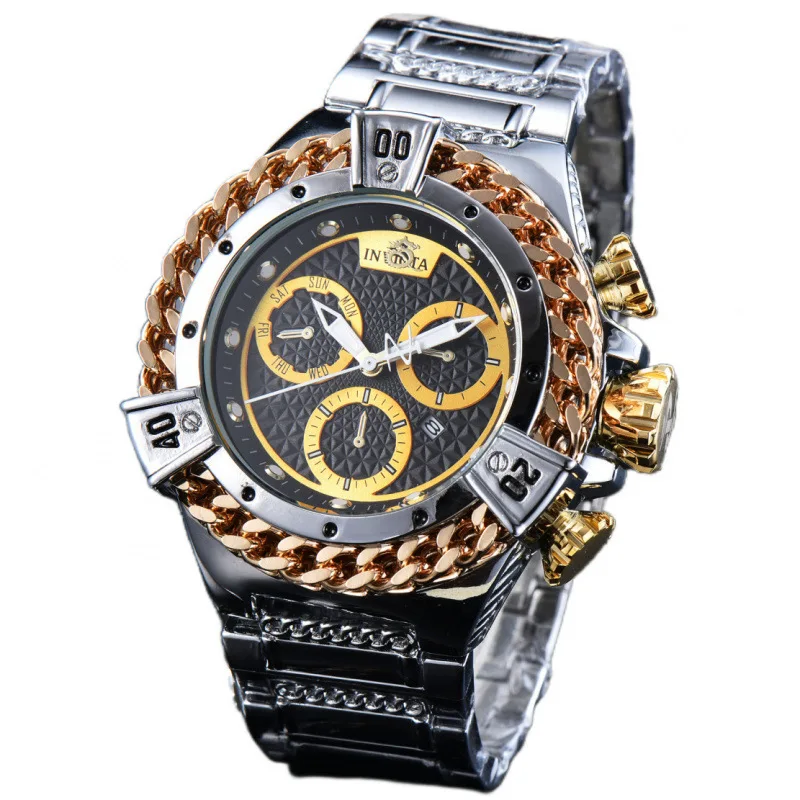 

​ ​ 2025 мужские роскошные хроматические часы-джокер из нержавеющей стали с кварцевым механизмом, переливающийся циферблат, водонепроницаемые, 100 м, светящиеся