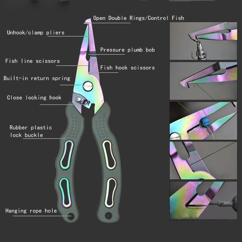 Imagem -03 - Multi-function Peixe Boca Grampo Alicate de Pesca Equipamento de Pesca Levantamento Controle de Gancho Linha de Corte Especial