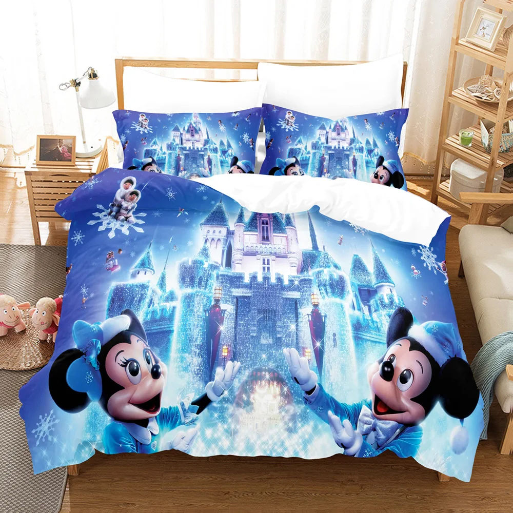 Disney Mickey Mouse Bedding Donald Duck Polyester Comfortable Pillowcase Duvet Cover Set Twin Full Queen King Size 3 Piece Set