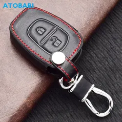 ATOBABI Leather Car Key Case Keychain For Renault Kangoo Trafic Master Opel Vivaro Nissan Interstar Remote Control Protect Cover