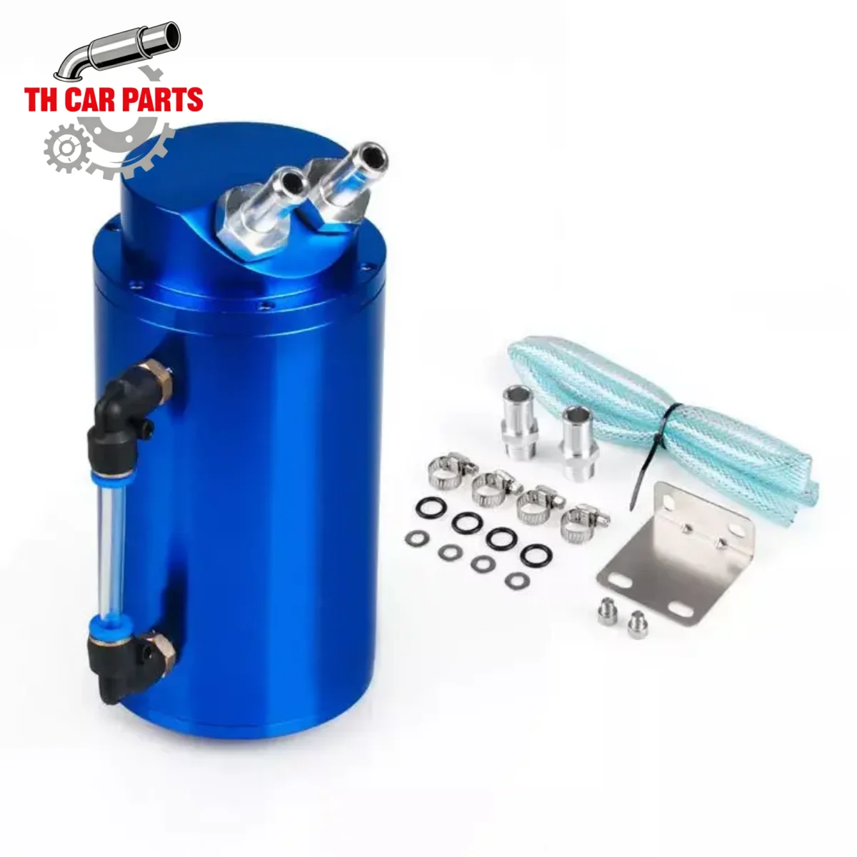 Oil Catch Tank Can Reservoir Breather Kit Universal Aluminum Round Car Engine