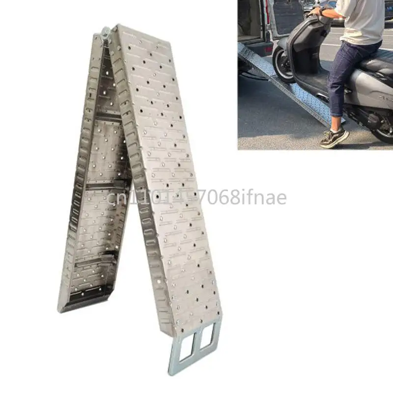 1PC ATV Loading Ramps Aluminum Ladder 750 lbs Capacity Scrambling Pickup Trucks Folding Ramps For Lawn Mower Trailer Motorcycle