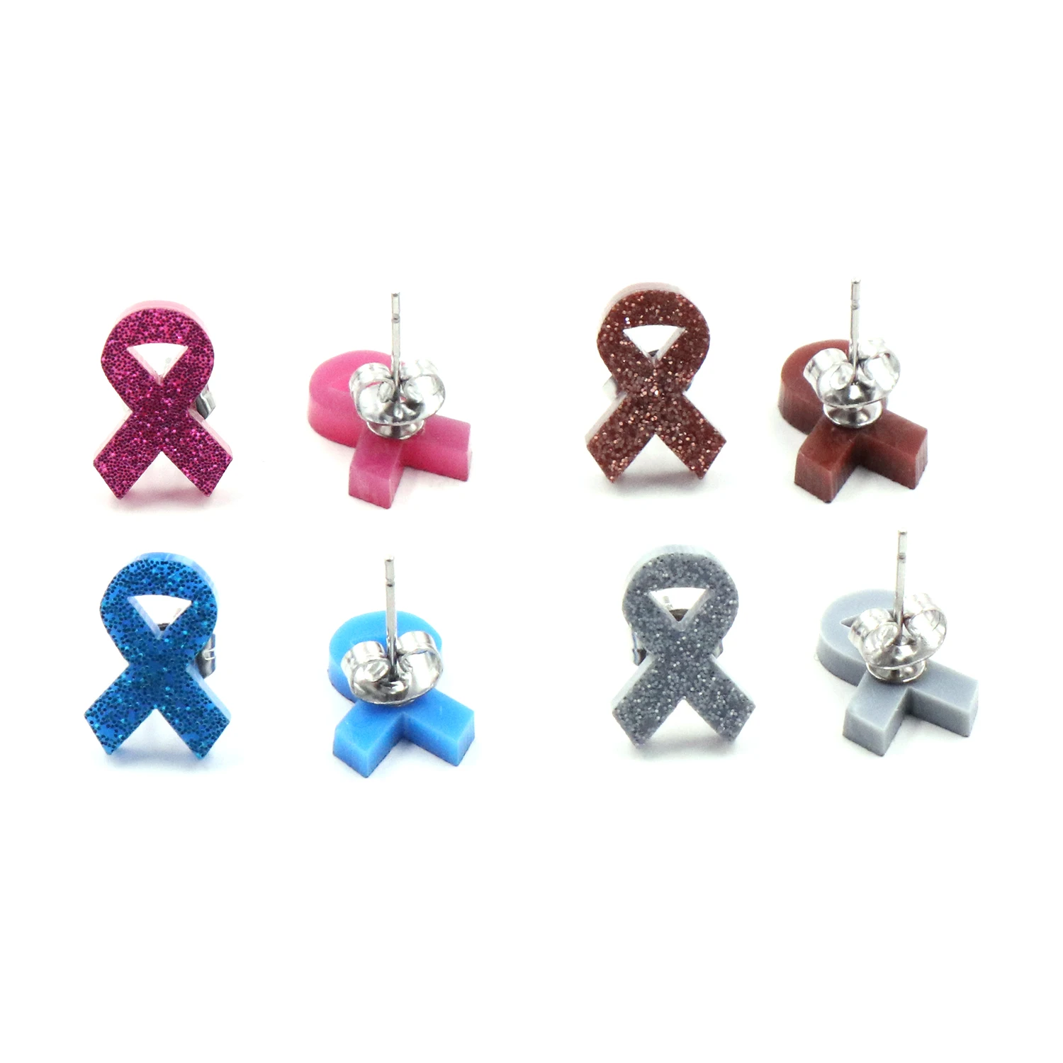 1Pair New product CN Stud AIDS logo Acrylic stainless steel Jewelry For Women