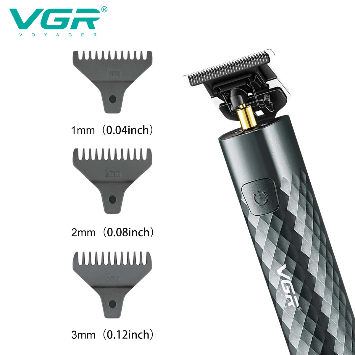 VGR Hair Trimmer Rechargeable Razor Hair Clipper Waterproof Shaver Professional Haircut Machine Hair Clipper Metal Trimmer V-077