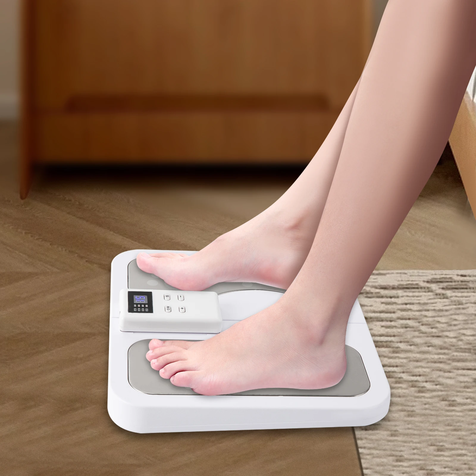 2-in-1 elektrisches Fußmassagegerät mit Fernbedienung, elektrische Impulse für die Durchblutung,