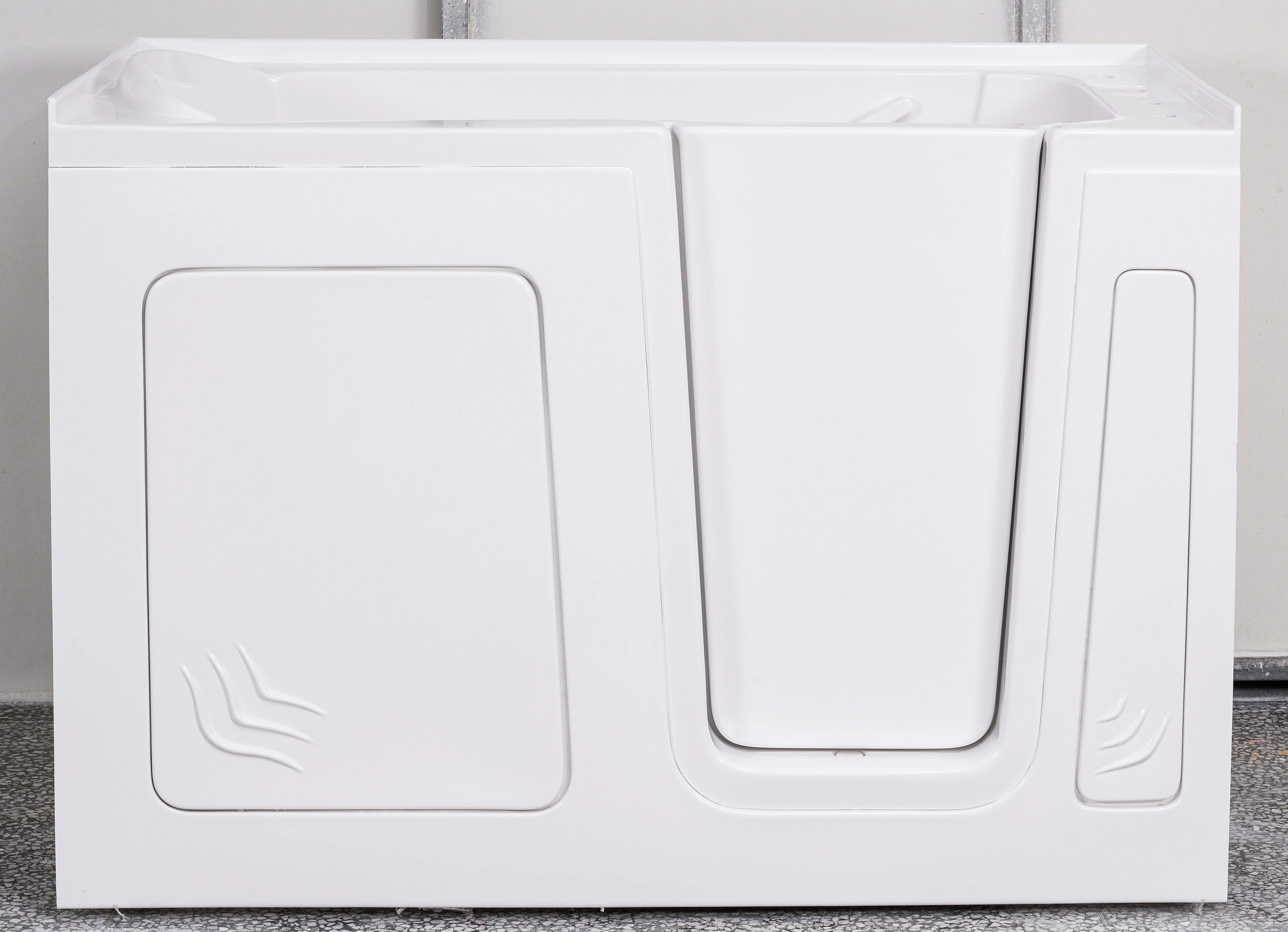 Acrylic Freestanding Spa Tub White Biscuit Walk-in Bathtub Massage Hotel Soaking Bathroom