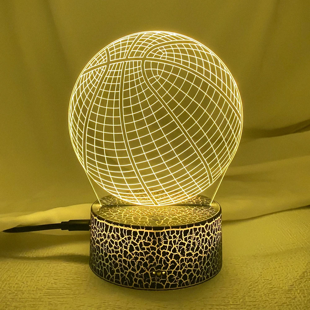 3d Illusion Night Lamp Basketball Ball Hologram Acrylic Nightlight for Room Decor Unique Gift for Student Bedroom Night Light