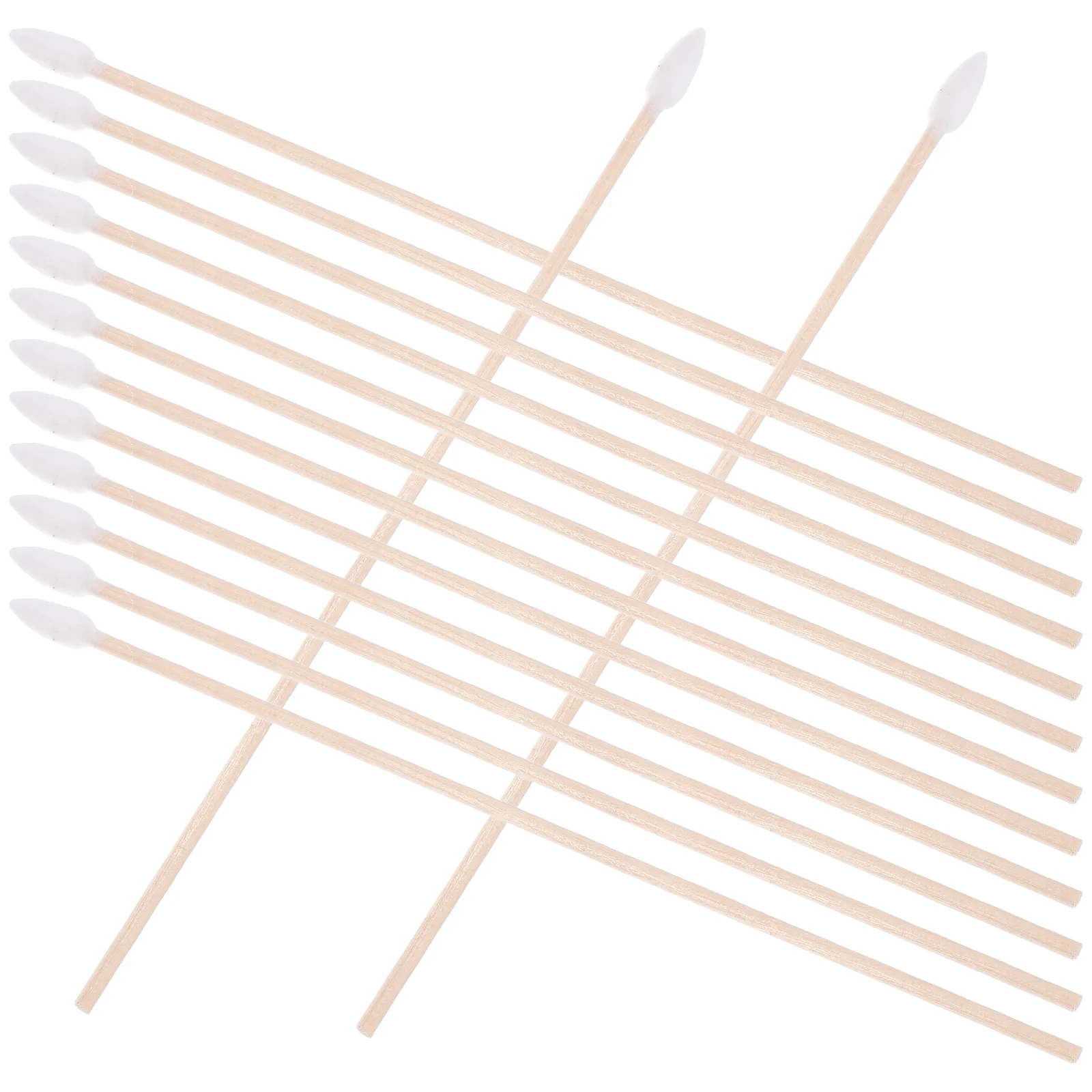 100 pièces manche en bois Long pointes simples écouvillons bâtons de coton jetables pointes de coton doux Application de maquillage sanitaire industriel