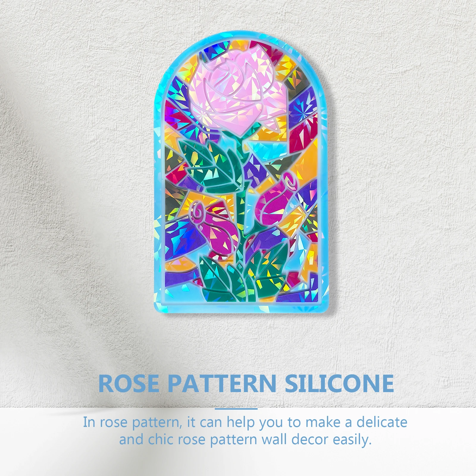 

Rose Pattern Wall Art Decor Mold DIY Epoxy Silicone Casting for Crafts Making Jewelry Accessories Reusable Lake BlueVintage