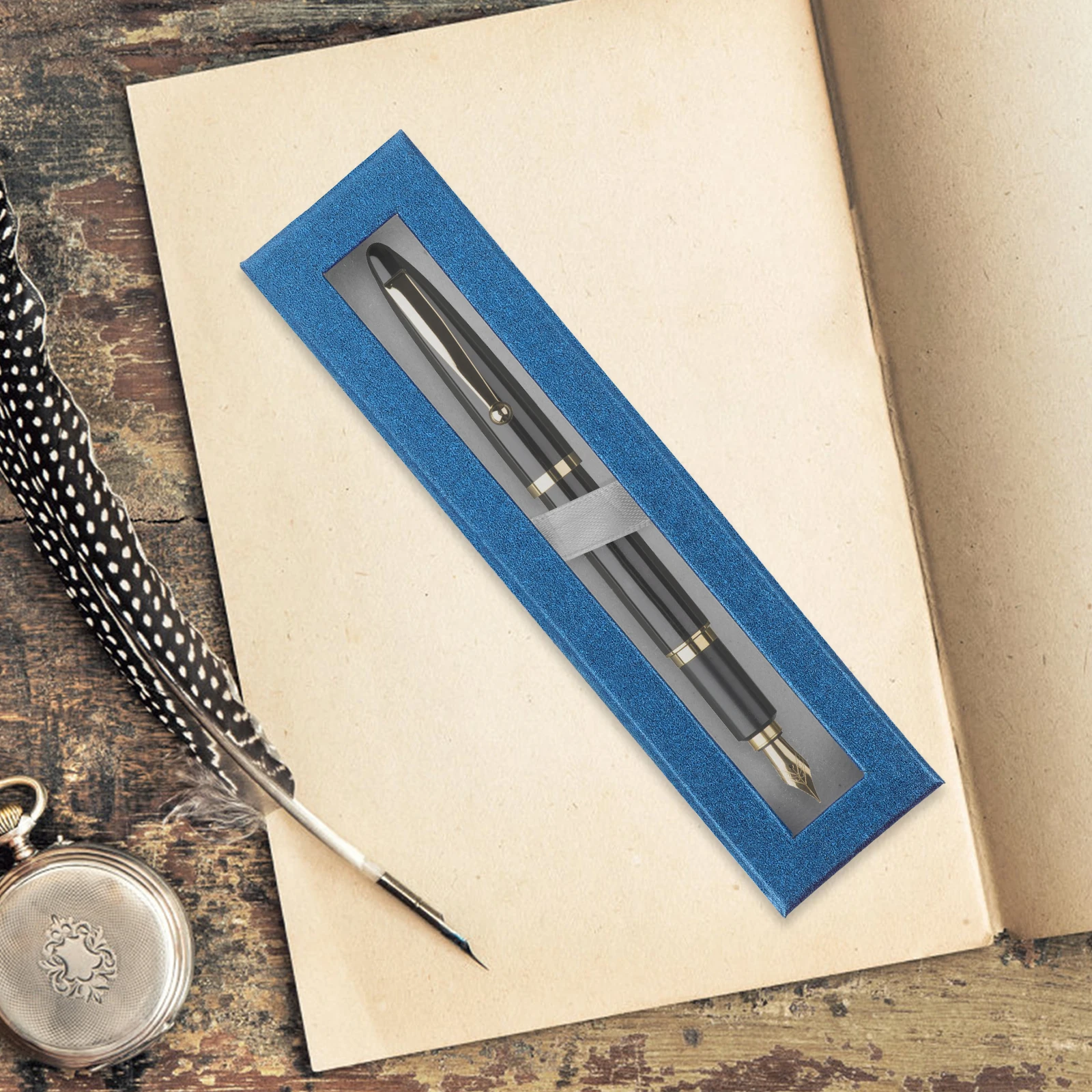 

5Pcs Pen Box Paper Case Clear Window Pencil Holder Ballpoint Organizer Portable Gift Display Pen Boxes Gift Empty