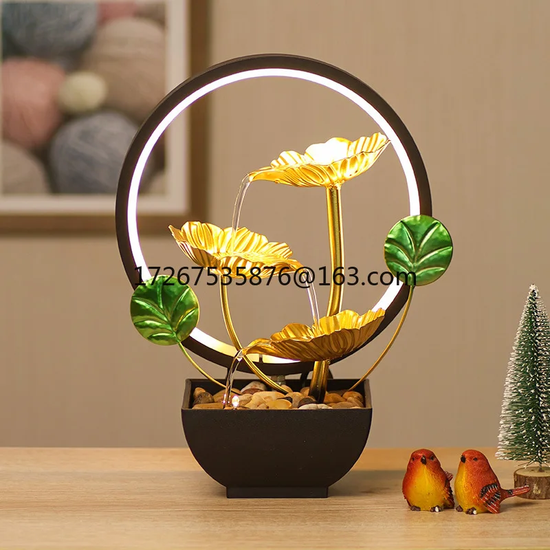

Lighting circle, flowing water ornament, fountain water feature, living room home decoration, indoor ornament