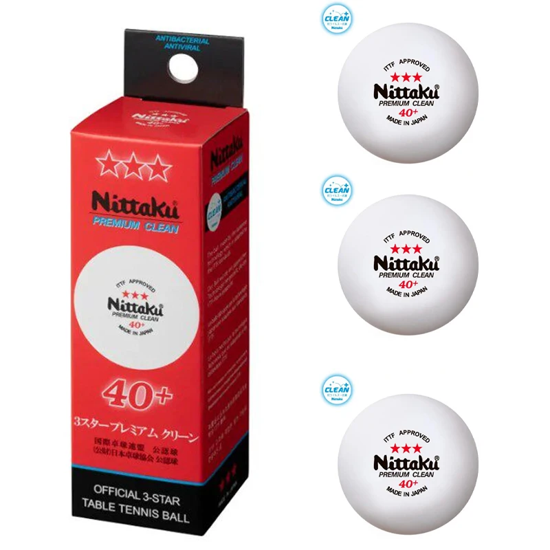 

NITTAKU 3 Star Table Tennis Ball 40+ ABS New Material Competition Pingpong Ball ITTF and Japan Table Tennis Association Approved