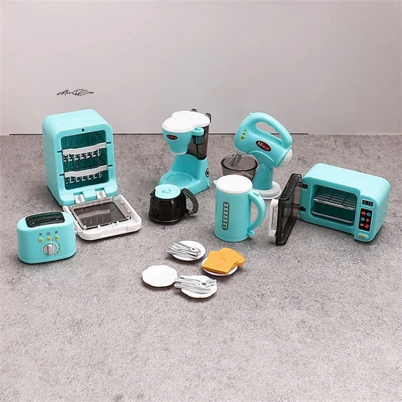 1 Zestaw 1:12 Miniaturowy Domek dla Lalek Ekspres do Kawy Ubijaczka do Jajek Sprzęt AGD Dekoracja Zabawka Akcesoria do Domku dla Lalek