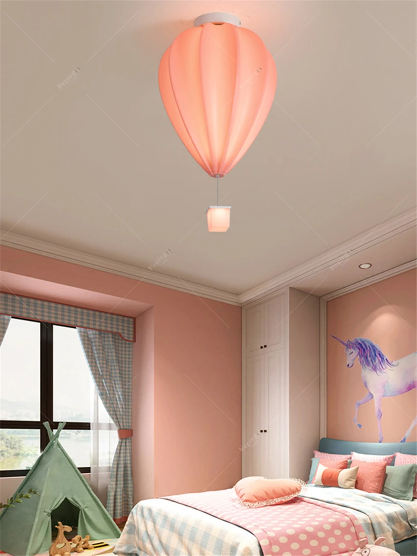 Nordic Color Hot Air Balloon Children's Room Ceiling Lights Modern Boys Girls Bedroom Kindergarten Creative Decorative Lighting