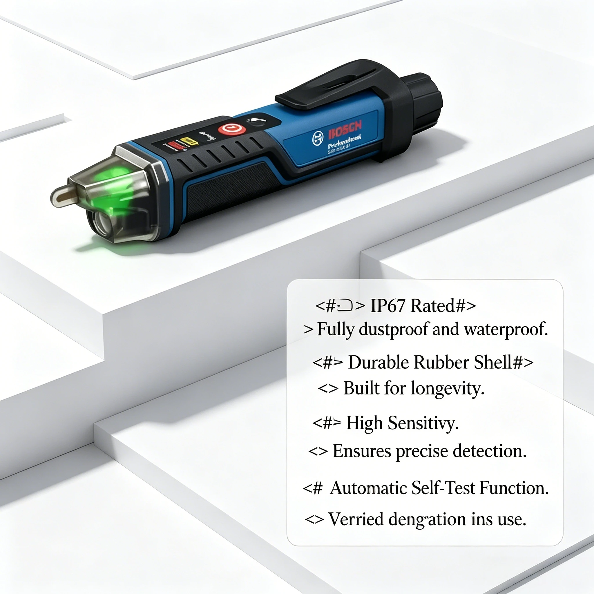 Bosch GVD 1000-17 Waterproof & Dustproof Voltage Tester: The Ultimate Safety Accessory for Electricians