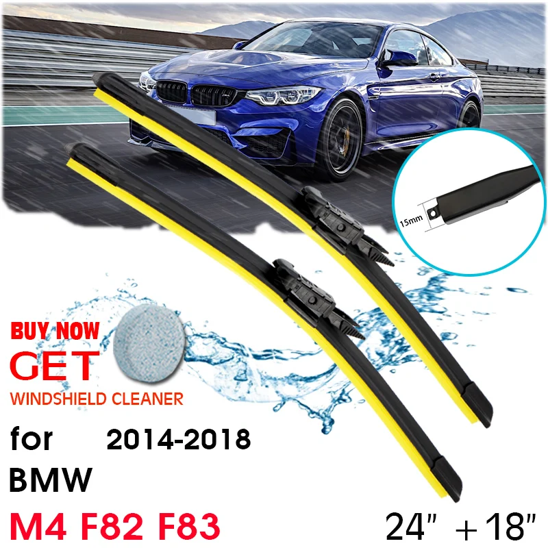 

Car Blade Wiper Window Windshield Rubber Silicon Refill Wiper For BMW M4 F82 F83 2014-2018 LHD / RHD 24"+18" Car Accessories