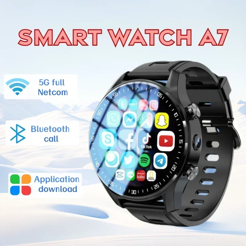 Outdoor 5G Android Smart Watch Dual Camera Video Call SIM Card WiFi GPS IP67 Waterproof HD Touch Screen AI App Download for Men