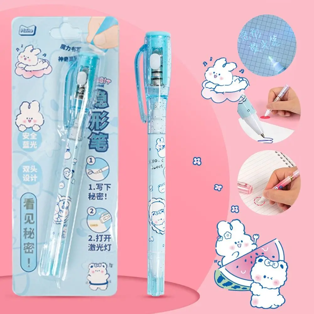 

Mysteriously Disappearing Cute Invisible Marker With Small Light Led UV Lamp Invisible Ballpoint Pen Double Head Gel Pen