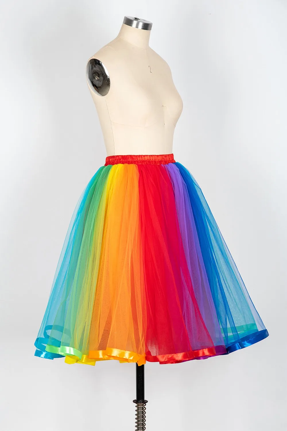 FATAPAESE-Jupe en tulle arc-en-ciel personnalisée pour adultes, jupons d'Halloween, sous-jupe Rockabilly, robe de cosplay en tulle, jupe de ballet, Noël