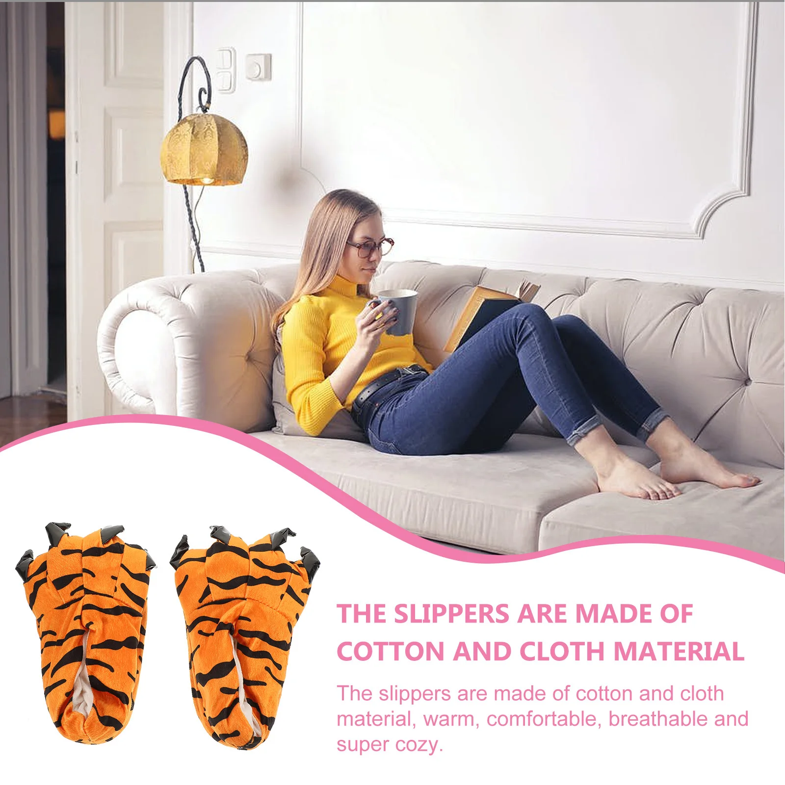 

1 пара детских обуви с рисунком лапы, тапочки с когтями динозавра, удобные теплые зимние домашние и уличные повседневные тапочки в мультяшном стиле