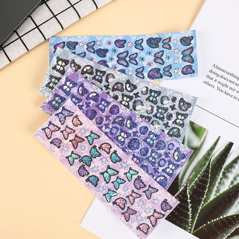 

Colorful Butterfly Laser Stickers Scrapbooking Hand Account Journal Doodling Kawaii Stationery Korean Sticker School Supplies